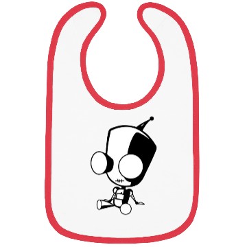 Discover black and white robot Bibs