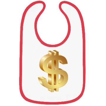 Discover gold dollar sign logo 3d Bibs