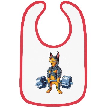 Discover Doberman Weightlifting Gym Bibs