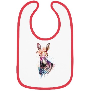 Discover Watercolor splash zebra Bibs