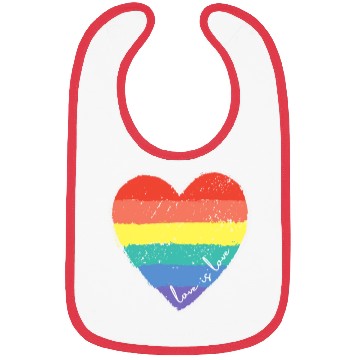 Discover Love Is Love Rainbow Heart Bibs