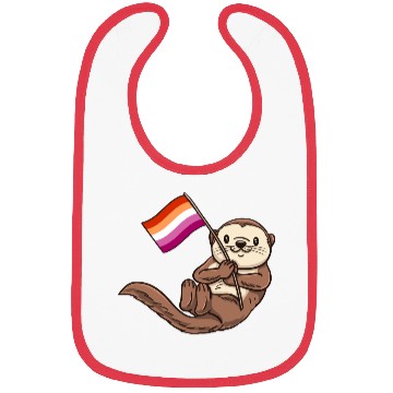 Discover Lesbian Sea Otter With Orange Pink Lesbian Bibs