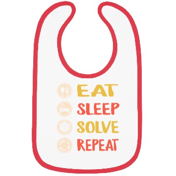 Discover Rubiks Cube Bibs, Vintage Eat Sleep Solve Repeat