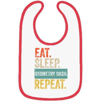 Discover Eat sleep geometry dash repeat retro vintage Bibs