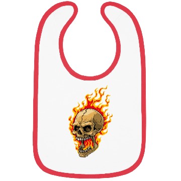Discover skull fire Bibs halloween