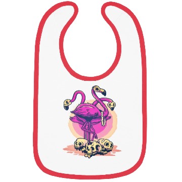 Discover Flamingo Skull Halloween bones demon Bibs
