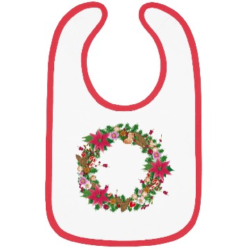 Discover classic Christmas wreath lavishly decorated Bibs