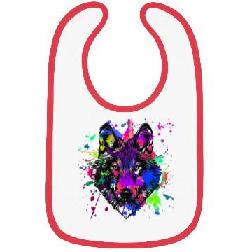Discover Paint Splatter Wolf Bibs