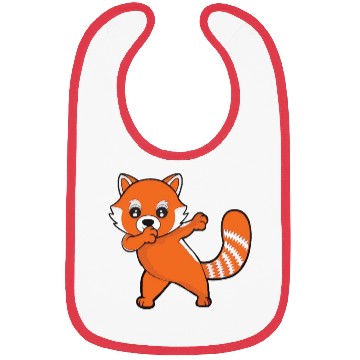 Discover Dabbing Red Panda Cherry Blossoms Bamboo Bibs