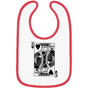 Discover King of Hearts - Black Playing Card Bibs