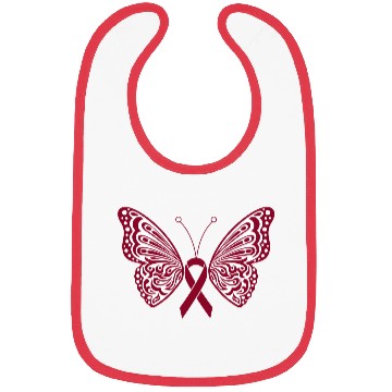 Discover Multiple Myeloma Burgundy Ribbon Butterfly Wings Bibs