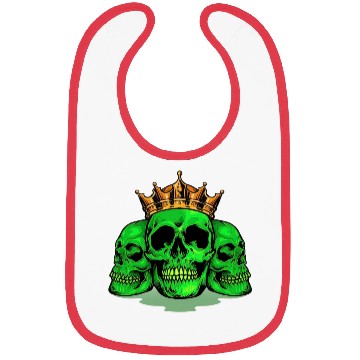 Discover King Family Skull Green Bibs