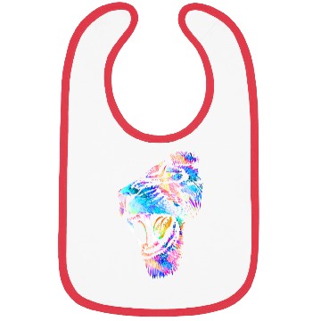 Discover Colorful Lion Head Portrait Drawing - Roaring Lion Bibs