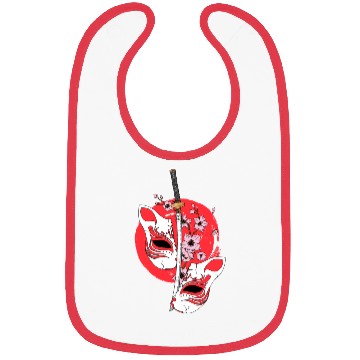 Discover Kitsune mask Japanese sword Katana Japanese Bibs
