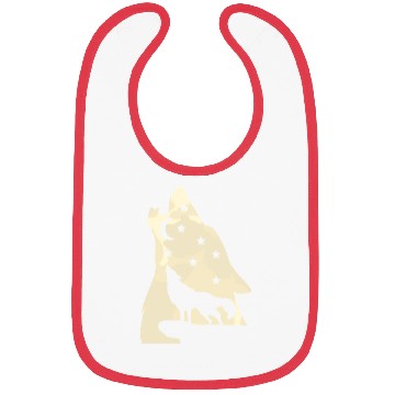 Discover Wolf silhouette howling wolf moonlight Bibs