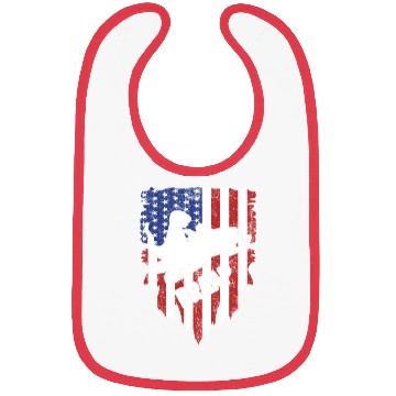 Discover Snowmobile USA Flag Gift Dinosaur Snowmobiling Kid Bibs