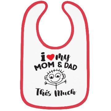 Discover I Love My mom and dad This Much fathers day gift Bibs