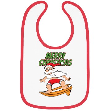 Discover Merry Christmas Santa Claus Surfer Bibs