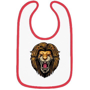 Discover angry lion head Bibs