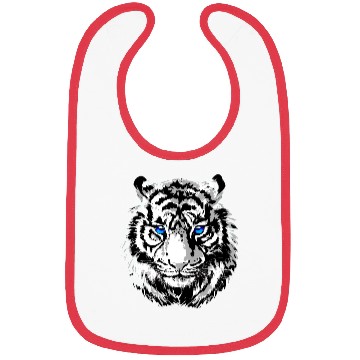 Discover White Tiger Head Portrait - Wildlife Big Cats Bibs