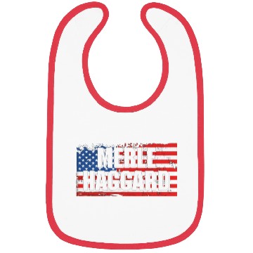 Discover Vintage Graphic Merle Haggard On Flag Bibs