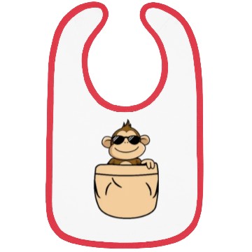Discover Monkey in Pocket Sunglasses Cute Bibs