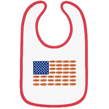 Discover Hot Dog American Flag Patriotic Bibs