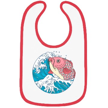 Discover Japanese Koi Fish Great Kanagawa Wave Bibs