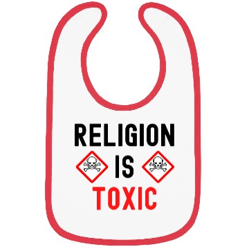 Discover RELIGION Is TOXIC Skull Crossbones toxicity symbol Bibs