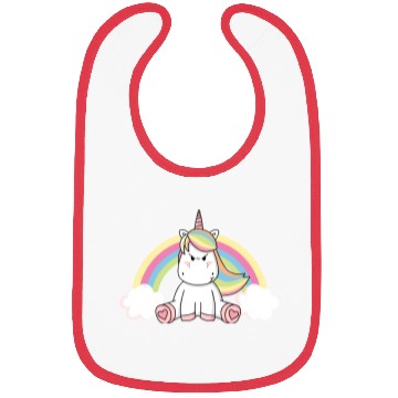 Discover Grumpy Unicorn Evil Bad Mood Unicorn Rainbow Bibs