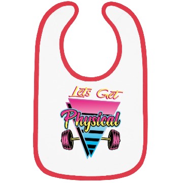 Discover Lets Get Physical Workout Gym Retro 80s Gift Bibs