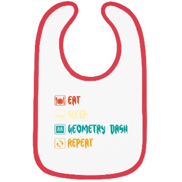 Discover Eat sleep geometry dash repeat retro Jumper Repeat Bibs
