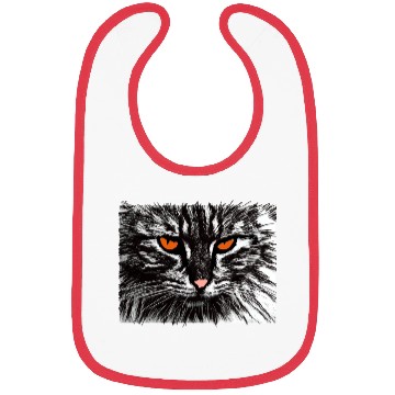 Discover funny cat face Bibs