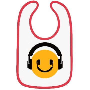 Discover Happy Face Headphones Bibs