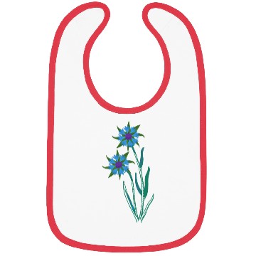 Discover Blue Cornflowers - Floral Artwork With Spring Bibs