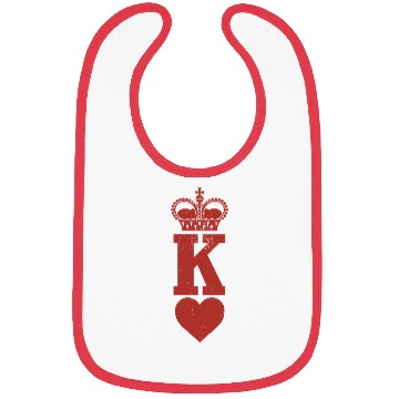 Discover King of Hearts Crown Poker Cards Funny Gambling Bibs