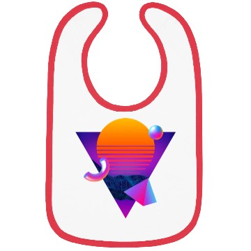 Discover Neon sunset, geometric figures Bibs