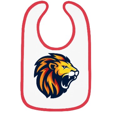 Discover angry lion face Bibs