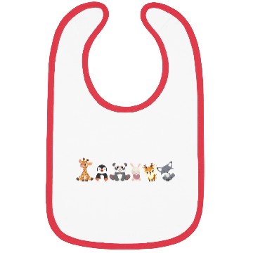 Discover Kawaii Animals Giraffe Penguin Panda Bunny Deer Fo Bibs