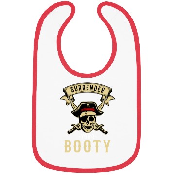 Discover Surrender Your Booty Pirate Skull Crossbones Bibs