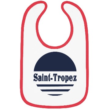 Discover Saint Tropez - Navy Retro Sun Aesthetic Bibs