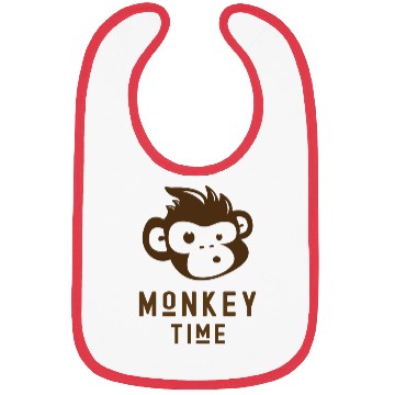 Discover It's Monkey Time Cute Funny Monkey Face Bibs
