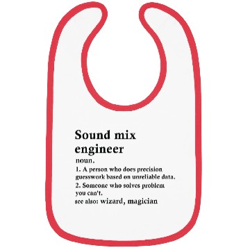 Discover Sound Mix Engineer Funny Definition Bibs
