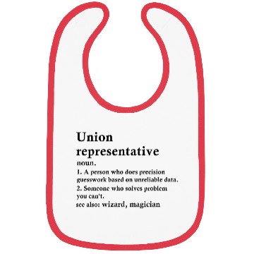 Discover Union Representative Funny Definition Bibs