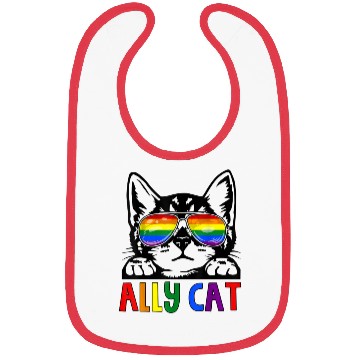 Discover Ally Cat LGBT Gay Rainbow Pride Flag Bibs