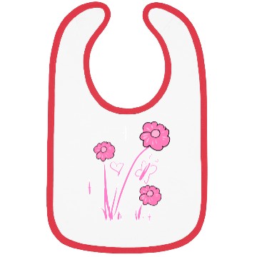 Discover flowers pink butterfly nature heart Bibs