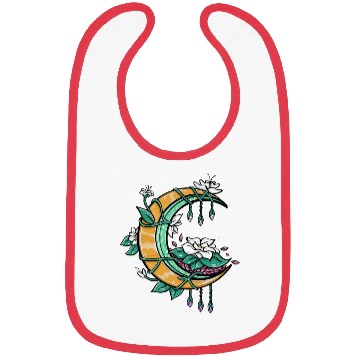 Discover Floral Moon Celestial Lunar Flowers Aesthetic Cres Bibs