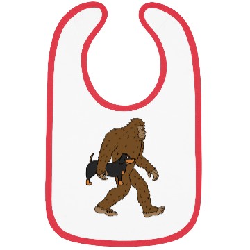 Discover Bigfoot Sasquatch Carrying Dachshund Bibs
