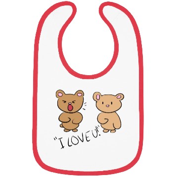 Discover i love you teddy bear couple Bibs
