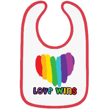 Discover Love wins, pride rainbow heart Bibs